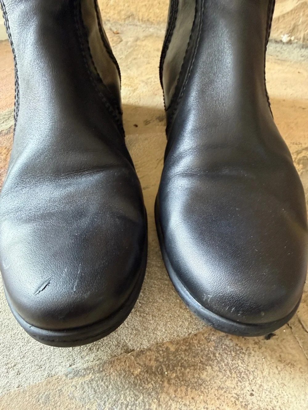 Bandolino Jordana Black Leather Tall Boots with Decorative Stitching